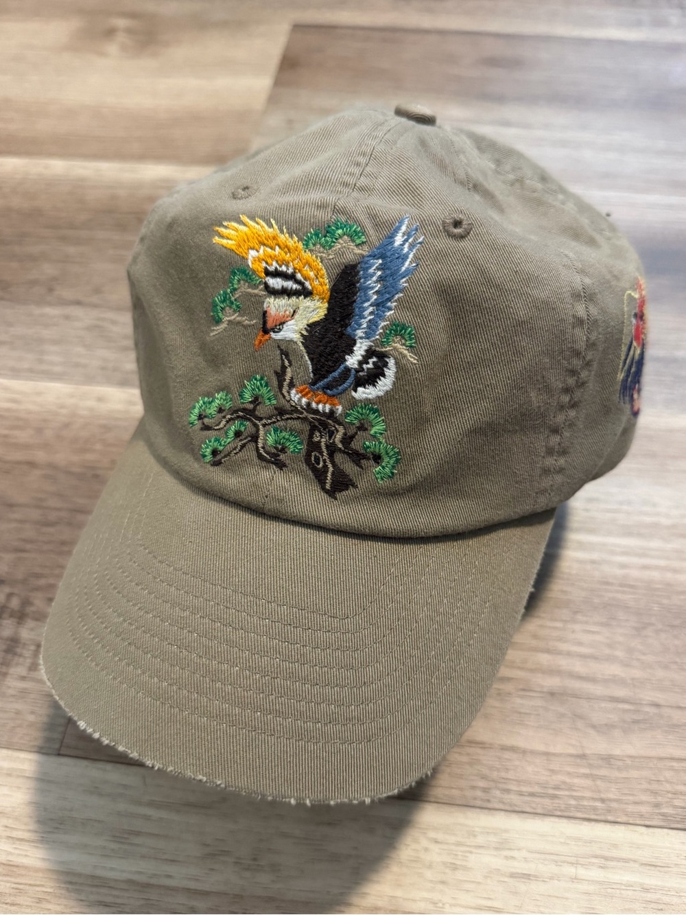 Vtg Polo Ralph Lauren Sukajan Hat Leather Strapback Cap Eagle Dragon USS Lauren